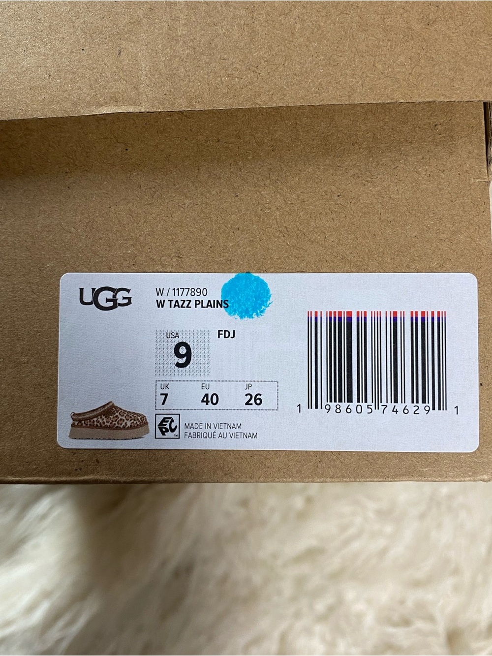 🐆 NWT 🐆 UGG Tazz Plains Leopard Print Slippers, Size 9 - Picture 13 of 13